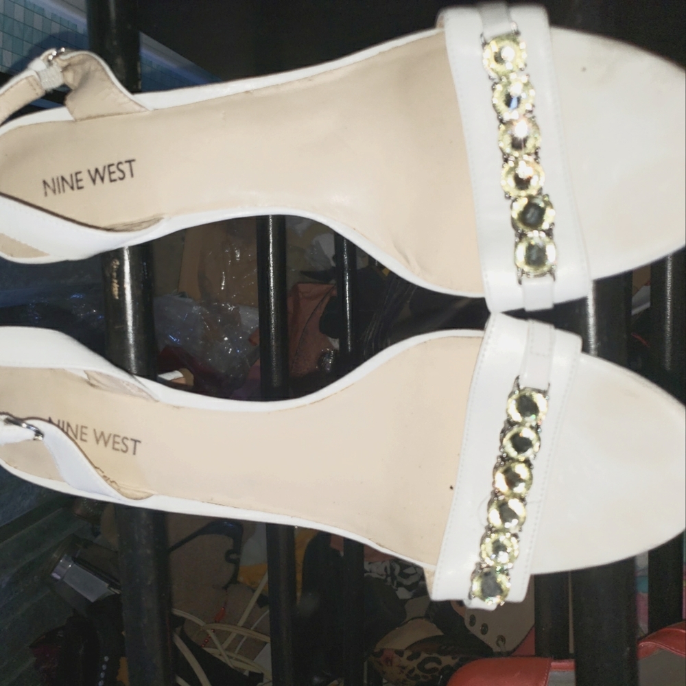 Nine west open toe high heel sz 11w